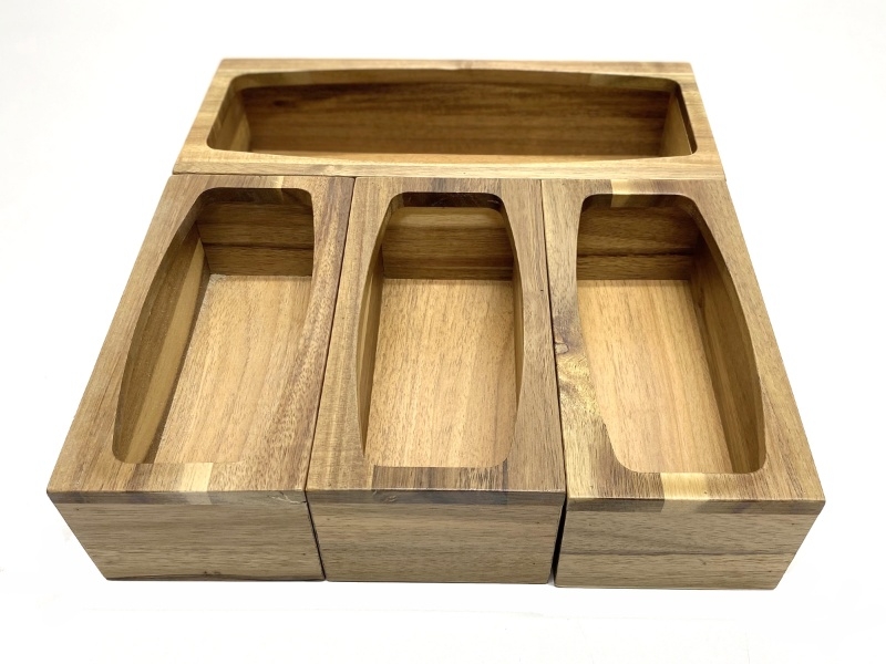 Handcrafted Acacia Wood Food Wrap Holders - Eco-Friendly Kitchen Organization